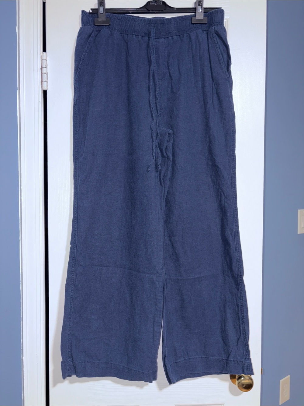Navy Women’s Drawstring Linen Pants